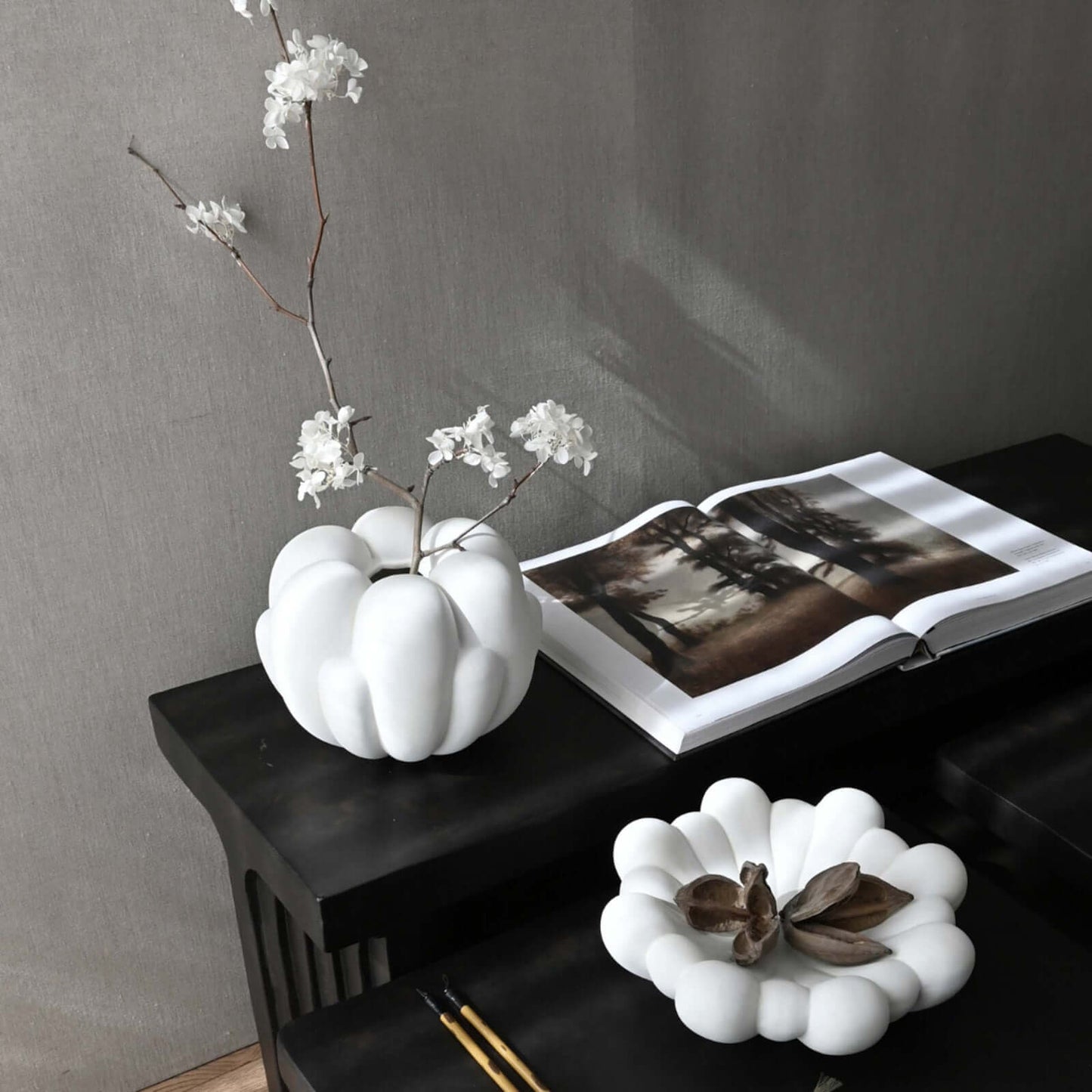 Photophore en céramique pétale | Bougeoir pour bougie