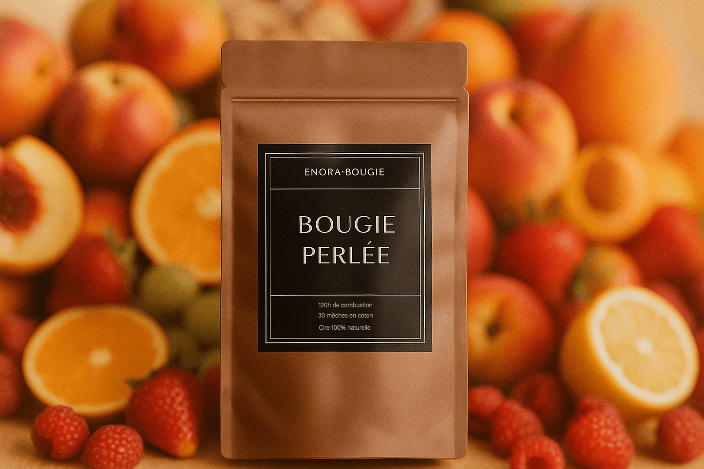 Bougie perlée de cire | Parfums Bougie Fruités
