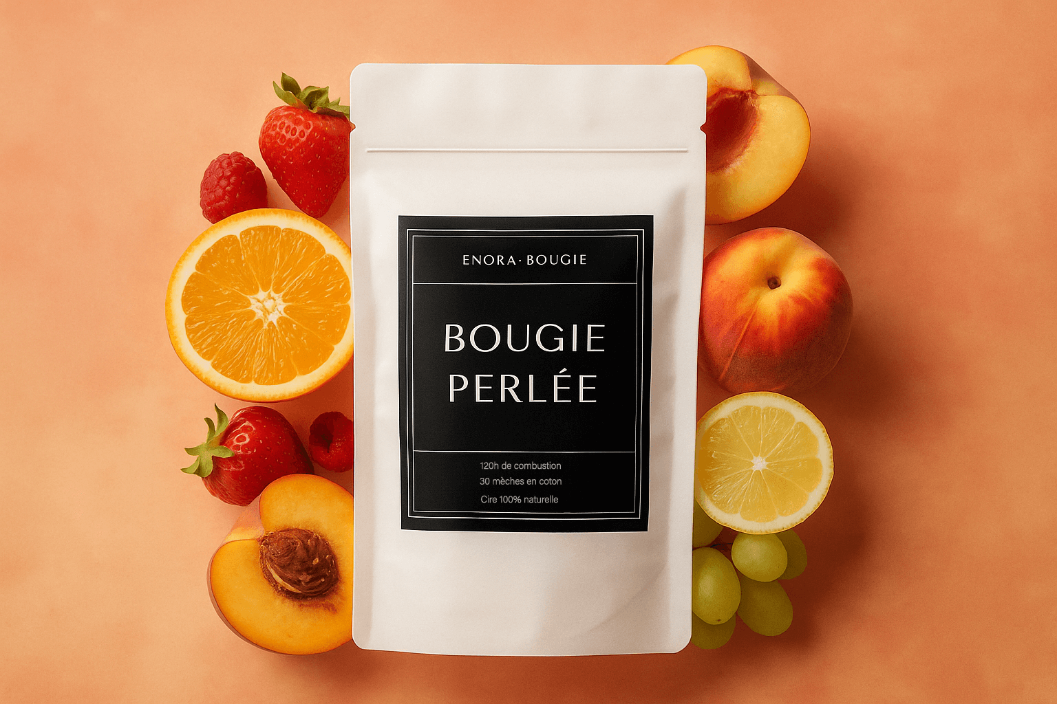 Bougie perlée de cire | Parfums Bougie Fruités