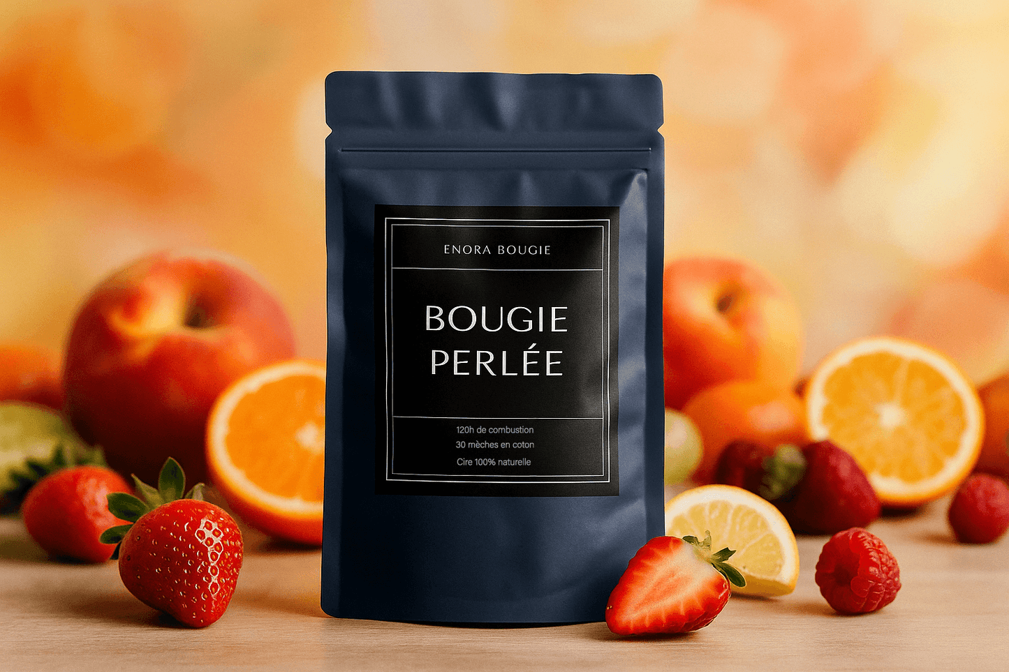 Bougie perlée de cire | Parfums Bougie Fruités