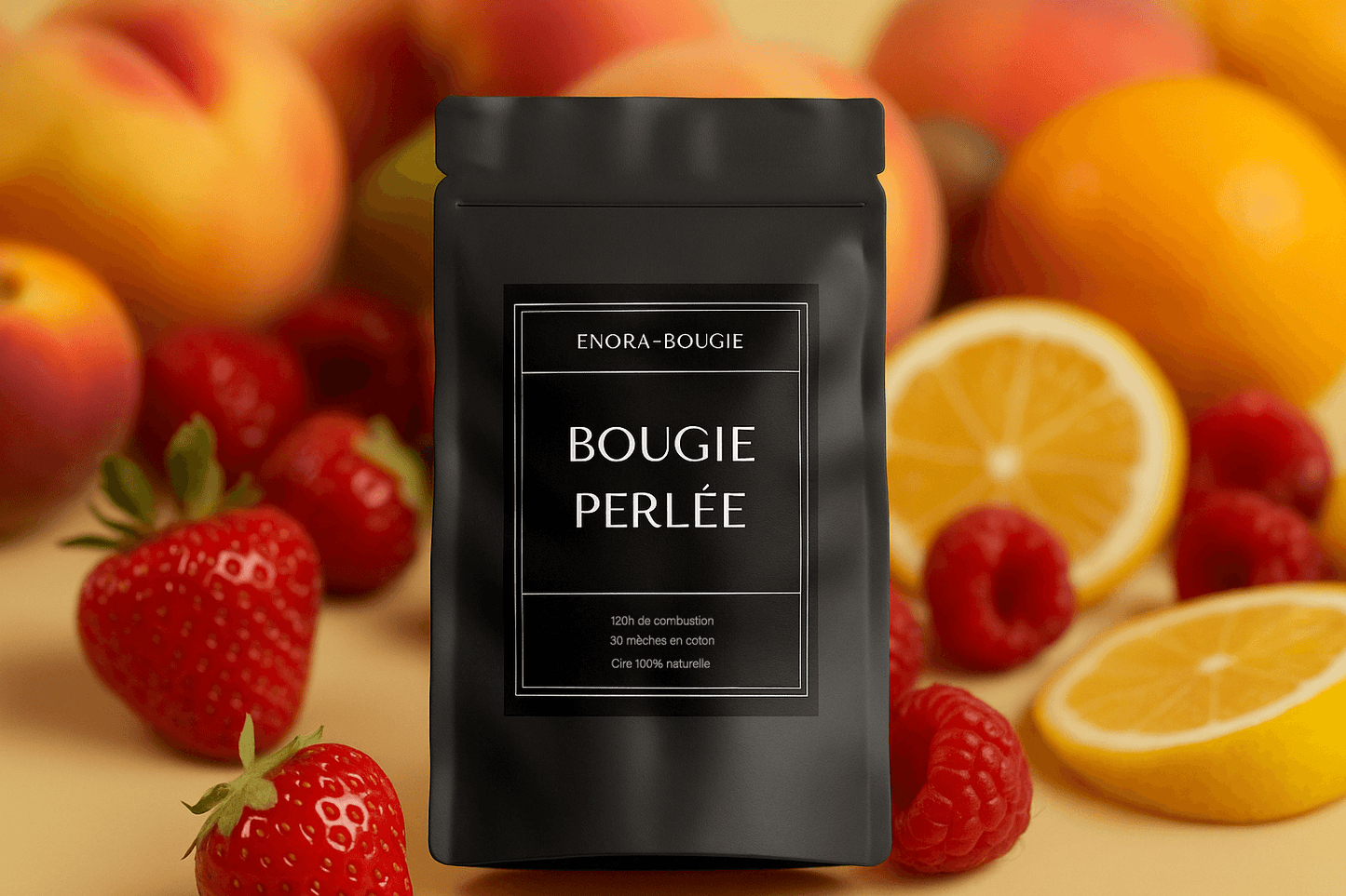Bougie perlée de cire | Parfums Bougie Fruités