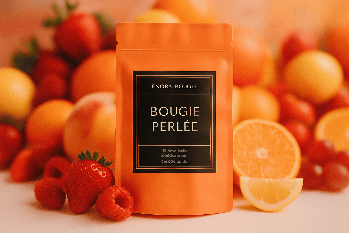 Bougie perlée de cire | Parfums Bougie Fruités