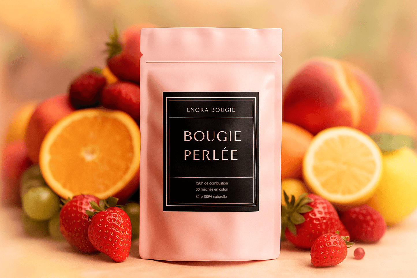 Bougie perlée de cire | Parfums Bougie Fruités