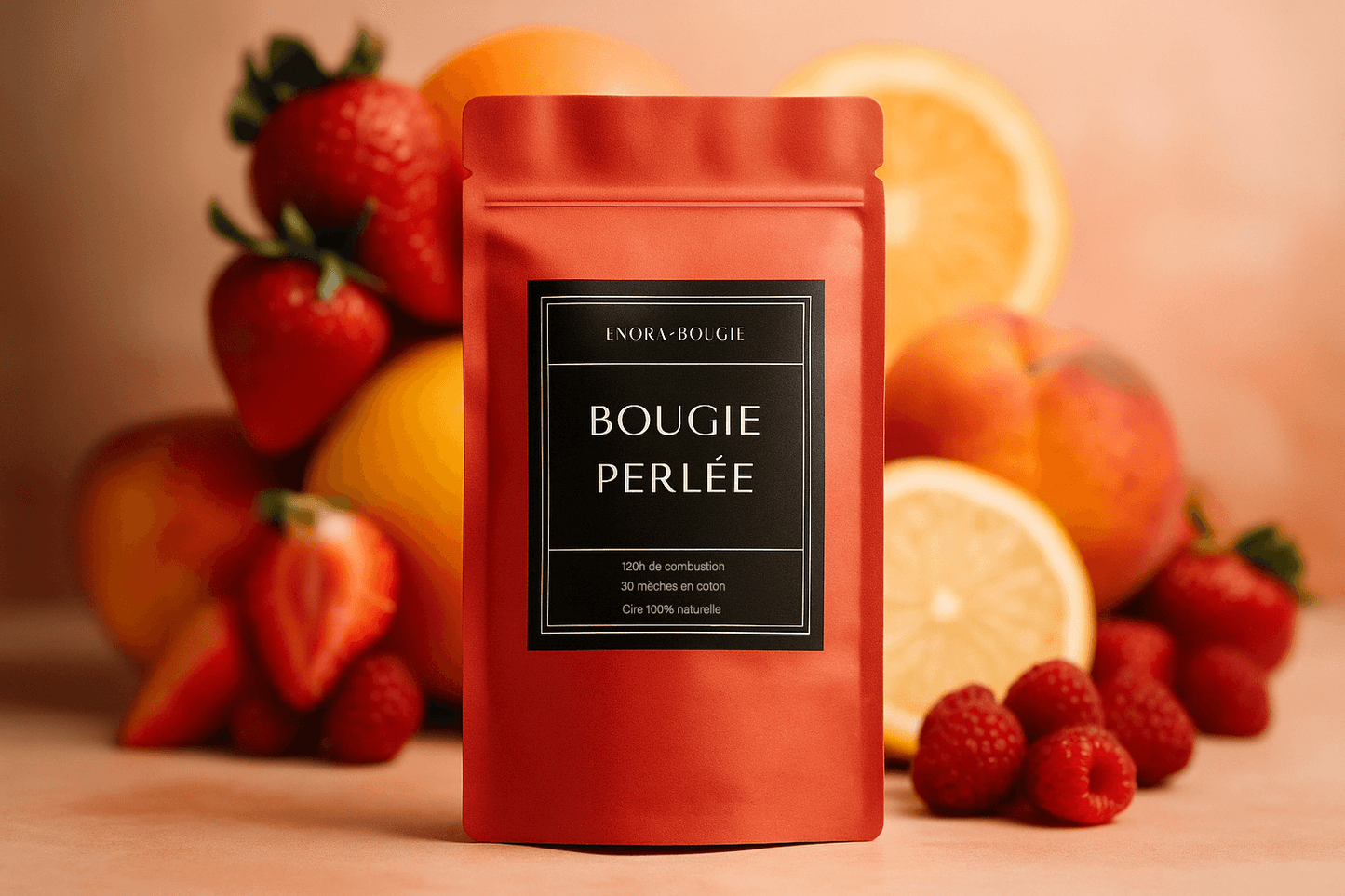 Bougie perlée de cire | Parfums Bougie Fruités