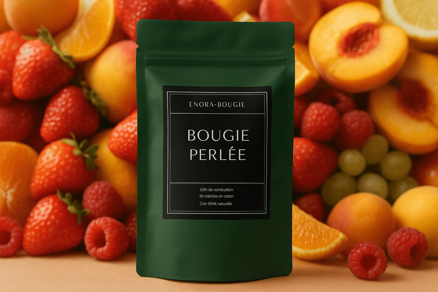 Bougie perlée de cire | Parfums Bougie Fruités