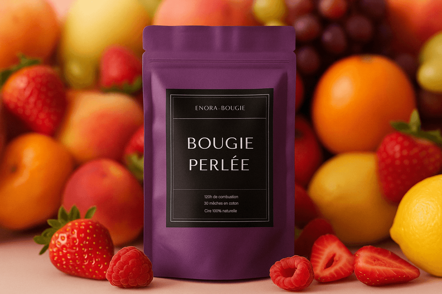 Bougie perlée de cire | Parfums Bougie Fruités