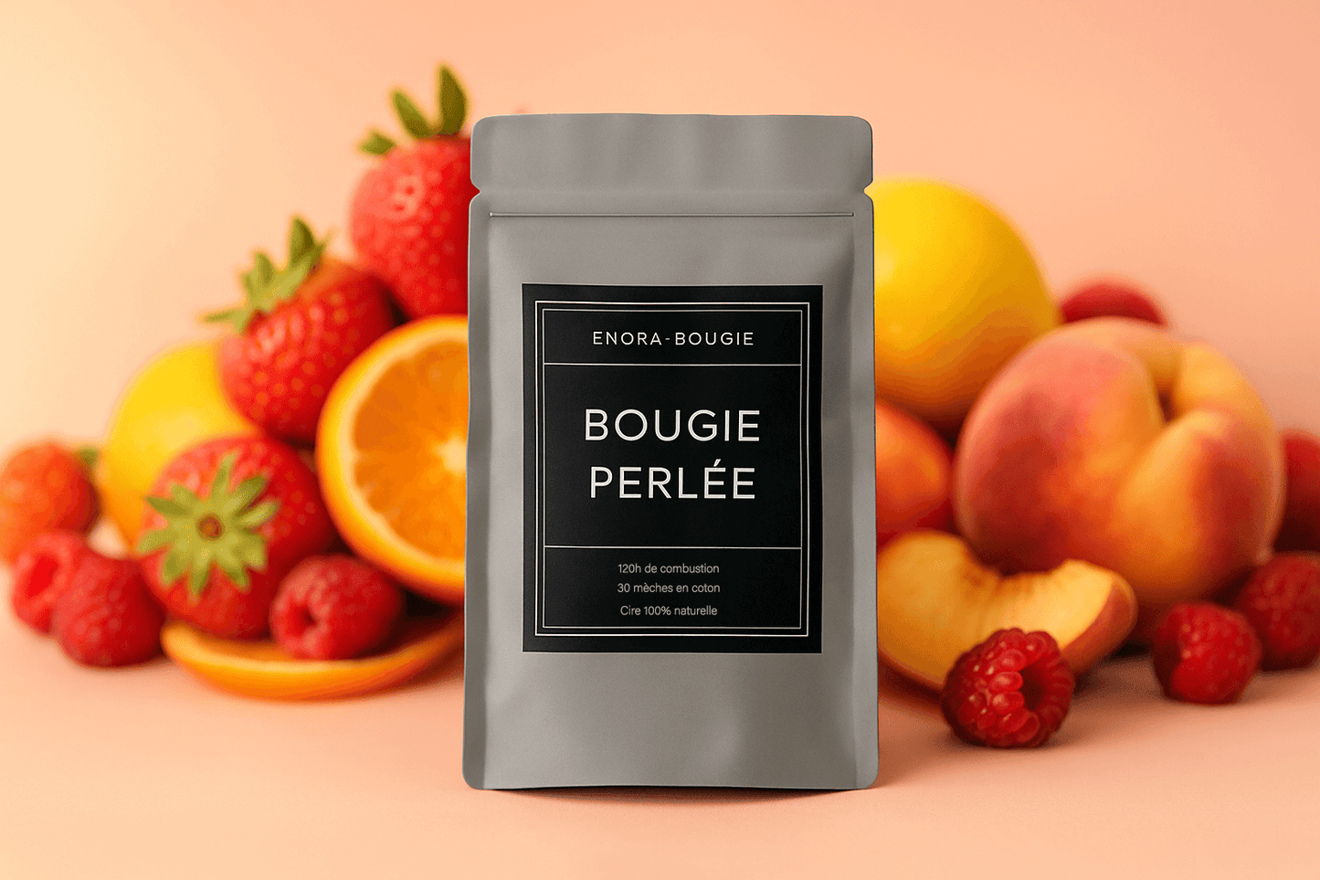 Bougie perlée de cire | Parfums Bougie Fruités