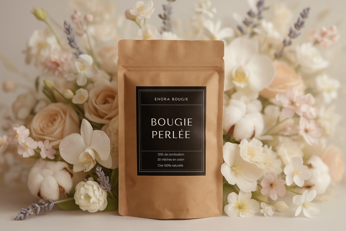 Bougie perlée de cire | Parfums Bougie Floraux