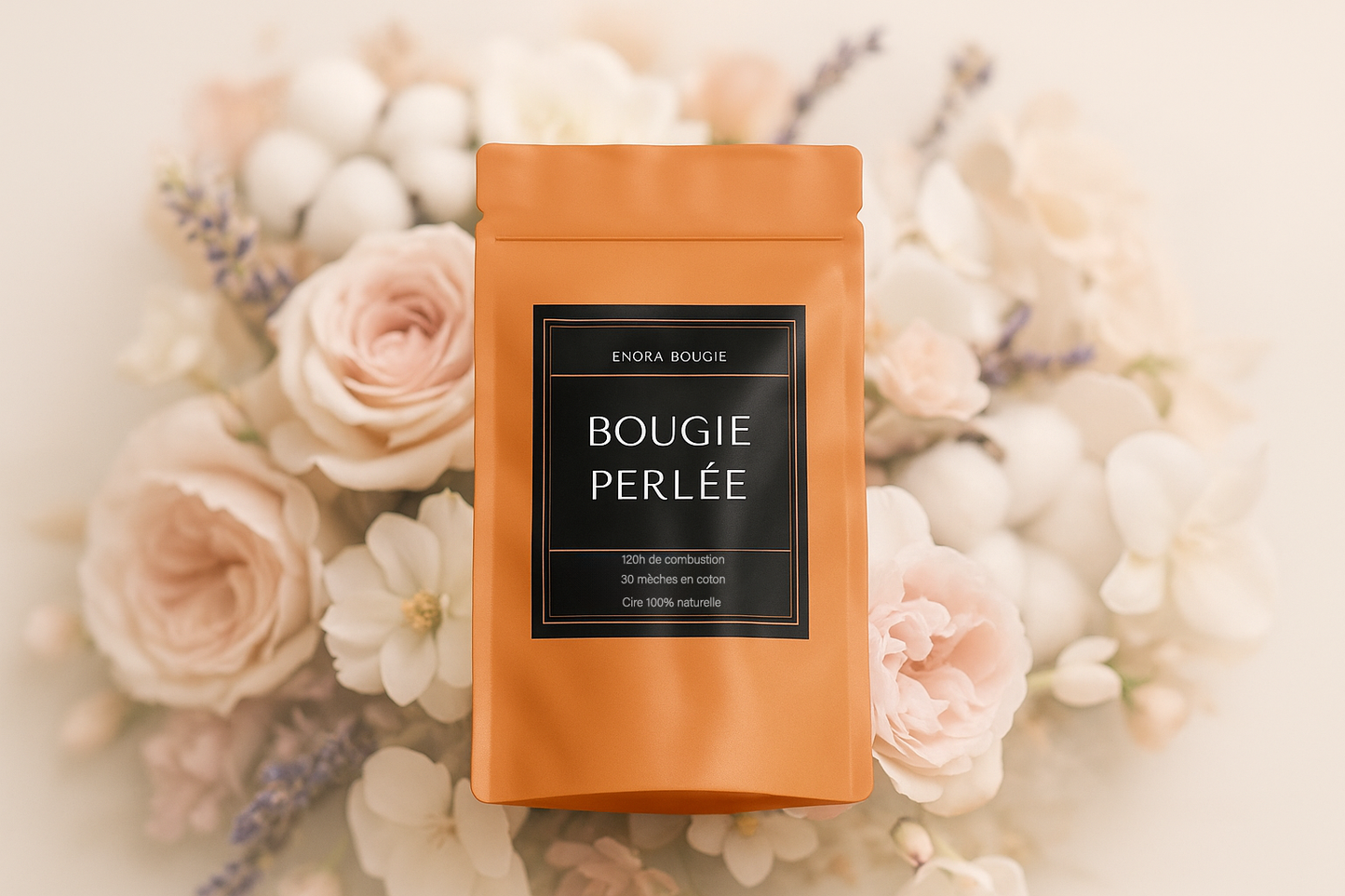 Bougie perlée de cire | Parfums Bougie Floraux
