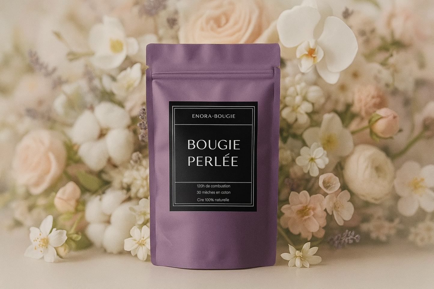 Bougie perlée de cire | Parfums Bougie Floraux