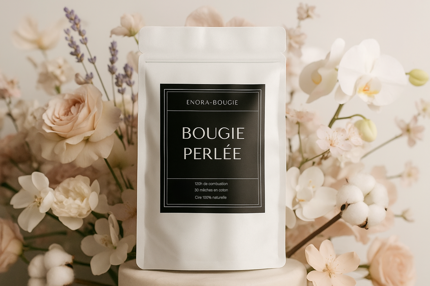 Bougie perlée de cire | Parfums Bougie Floraux