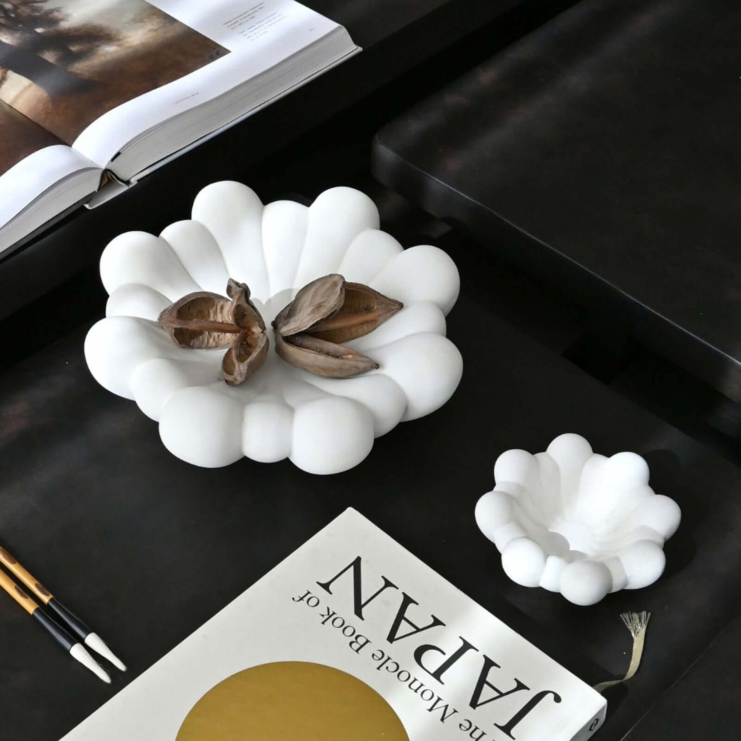 Photophore en céramique pétale | Bougeoir pour bougie